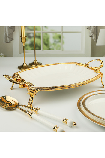 ROY KING Royking Elegance Oval Presentation Plate Gold 41 cm