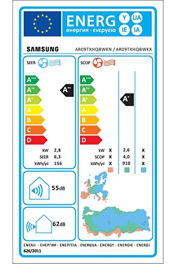 Samsung AR35 White AR09TXHQBWK A++ 9000 BTU Inverter Duvar Tipi Klima
