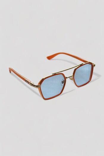 REN EYEWEAR Sage mavi Cam turuncu çerçeve Otantik Kadın Erkek Güneş Gözlüğü /