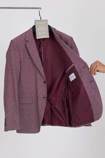 Frappoli Restore Men's Burgundy Lycra Cotton Slim Fit Sports Blazer Jacket (Large Size - Battal)
