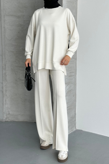 Feela Moda Women's Modal Combed Cotton Oversize Hijab Tunic Set 2020