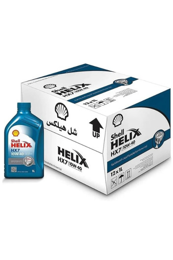 SHELL Shell Helix HX7 10W40 Synthetic Technology Engine Oil - Suitable for Petrol and Diesel Engines - Carton (12 x 1 Liter)