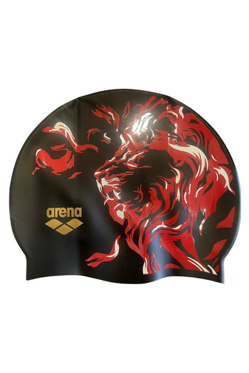 ARENA Print 2 Indomitus Unisex Чорна плавальна шапочка 1E368550
