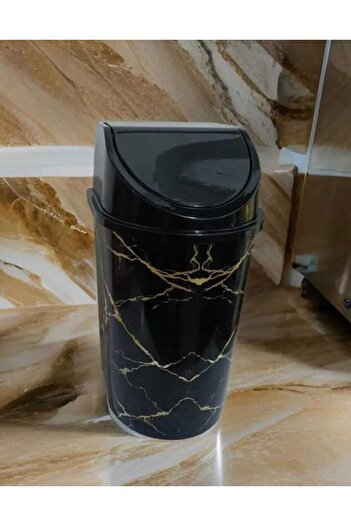 KIZILELMADA Decorative Marble Look Trash Can – Aesthetic and Functional