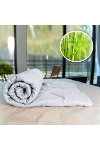 Ralex Quilted Bamboo Winter Comforter with 100% Cotton Damask Cover 140 x 210 cm, White