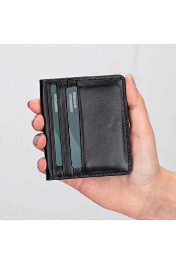 soonaksesuar Robin Leather Card Holder Wallet Rst1 Black