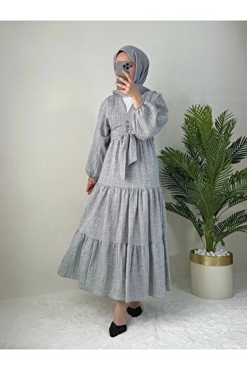 solena sln Women's Seersucker Linen Balloon Sleeve Bluz Skirt Suit
