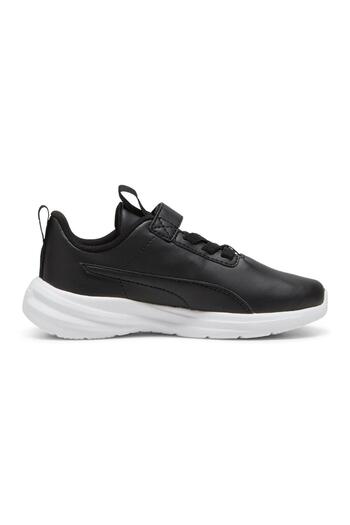 Puma Rickie Runner Hook-and-Loop Closure Sneakers - Black & White