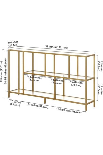 genric FFD Entryway Console Table for Living Room Narrow Sofa Table with 3-Tier Storage Open Shelve