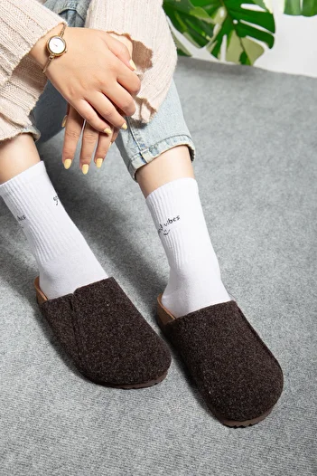 Polomia Comfort Women's Cork Sole Eva Comfort Fashion Winter Closed Front Felt Model Sabo Outdoor Daily Casual Home Slippers