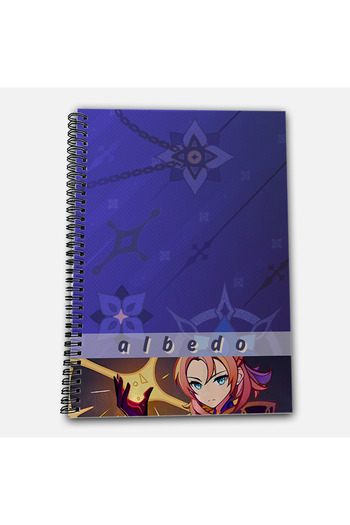 Define Moyas Genshin Impact Albedo Striped A4 School Notebook 72 Sheets Model 3