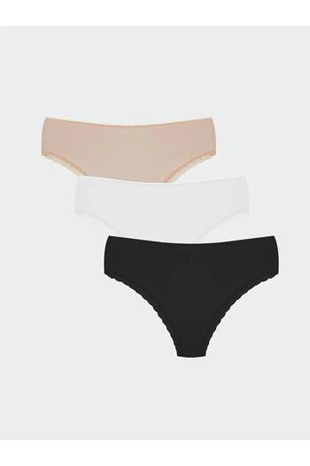 LC Waikiki LCW DREAM Λεπτομερή βραζιλιάνικα εσώρουχα με δαντέλα 3 πακέτο (W5)