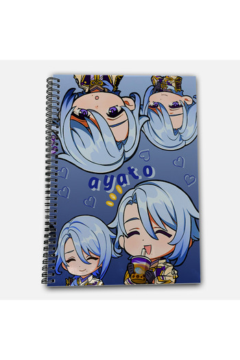Define Moyas Genshin Impact Ayato Checkered A4 School Notebook 72 Sheets Model 1