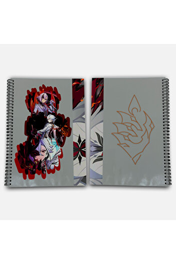 Define Moyas Genshin Impact Arlecchino Striped A4 School Notebook 72 Sheets Model 2