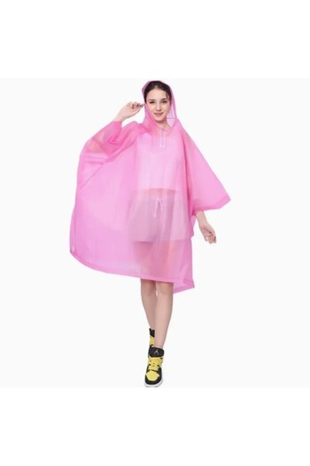 dalip Rain Poncho, Flippy, for Adults, EVA, Windproof, Pink