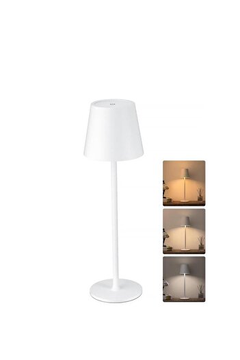 ÇIRPAN EV ŞAPKALI BEYAZ LEDLİ MASA LAMBASI 38CM