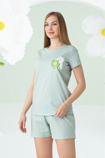 NBB Women's Set with Short Sleeves, Teddy Bear and Shorts
