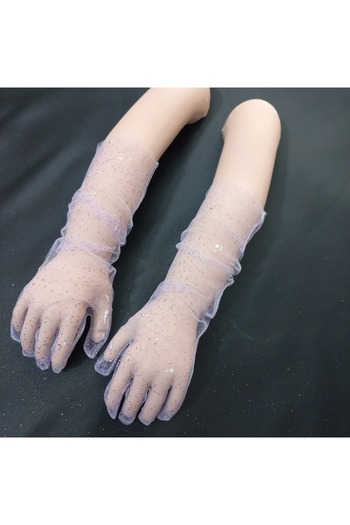 Qrsln Miva Sparkling Tulle Long Children's Gloves