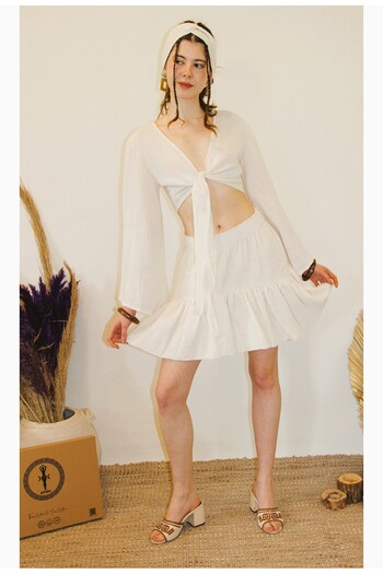 ARİNNASİDE Muslin Mini Layered Skirt-Top Set