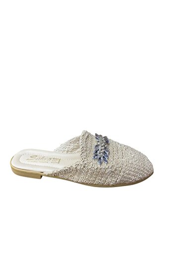 güven kundura Women's Knitwear Stoned Closed Front Slippers
