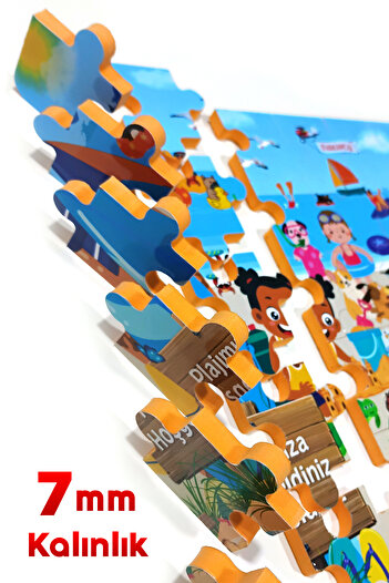 EVAKANCA 54 Parçalı Ara-Bul Kalın Çocuk Puzzle Yapboz Plaj