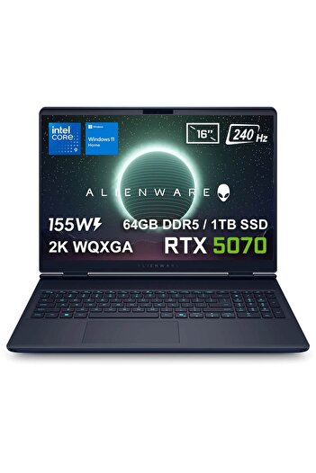 Dell Alienware 16X Aurora Intel Core Ultra 9-275HX 64GB DDR5 1TB SSD RTX5070 8GB 155W W11H Laptop