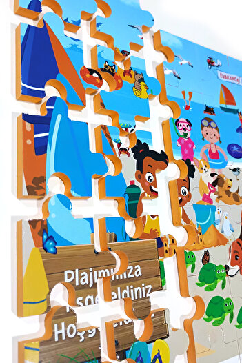 EVAKANCA 54 Parçalı Ara-Bul Kalın Çocuk Puzzle Yapboz Plaj