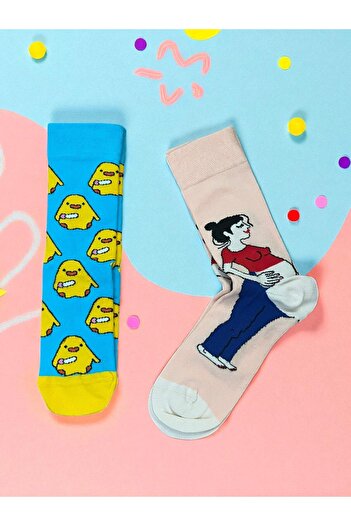 MODA 2 Pack Chick and Pregnant Women's Socks