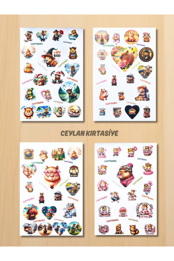 Ceylan Kırtasiye Kapibara Sticker Book Capybara Sticker Book 16 Pages Sticker Label (1 Piece)