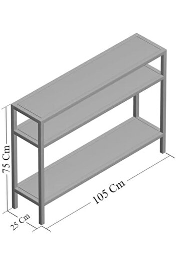 genric FFD Console Table for Living Room 105x25x75 Cm Metal Console Table with 3 Clear Glass Shelve