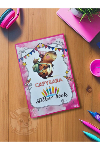 Ceylan Kırtasiye Kapibara Sticker Book Capybara Sticker Book 16 Pages Sticker Label (1 Piece)