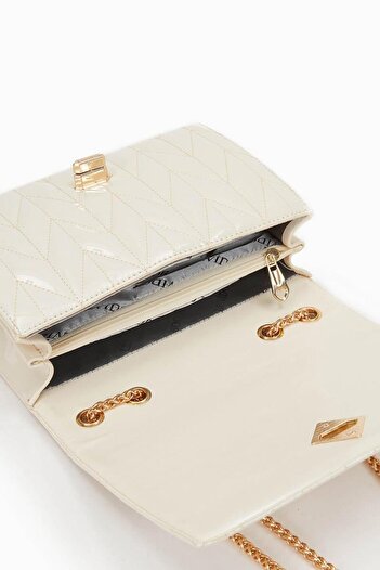 Levidor 930075 Bag Cream Patent Leather Women's Shoulder Bag