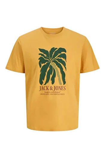 Jack & Jones J&J Jjdown Men's Logo Printed T-Shirt Orange A0000