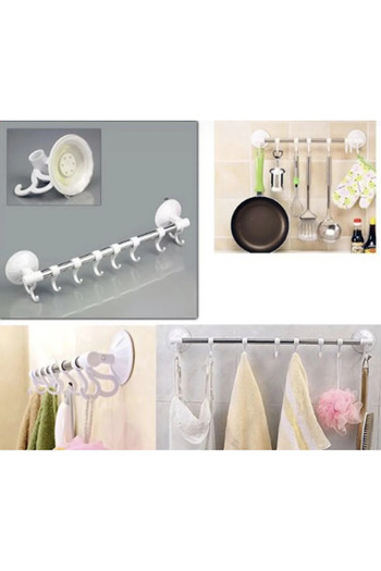 btm home New Generation Extra Strong Suction Cup 8 Hooks Liquid Resistant Hanger