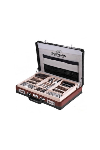 E EFRALL 72-piece Bohmann cutlery set, with cream diplomat, satin pattern