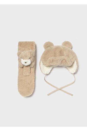 MAYORAL Baby Girl Plush Hat and Scarf Set