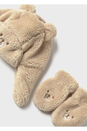 MAYORAL Baby Boy Plush Hat E Gloves Set