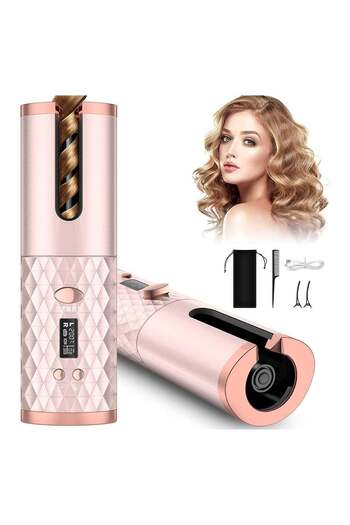 Generic Automatic Curling Iron, Cordless Auto Hair Curler with 6 Temps & Timers, Portable Wireless Ceramic B
