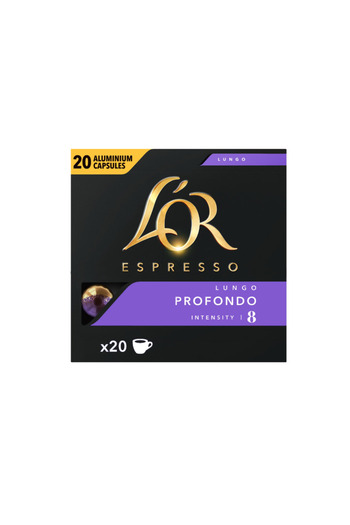 L'OR Coffee capsules, L'OR Espresso Lungo Profondo, intensity 8, Nespresso compatible, 20 pcs, 104 g