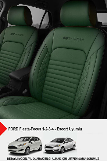 GM-DESIGN Istanbul Series Leather Car Seat Cover (Ford Focus-Fiesta-Escort Compatible)