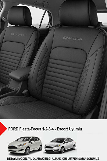 GM-DESIGN Istanbul Series Leather Car Seat Cover (Ford Focus-Fiesta-Escort Compatible)
