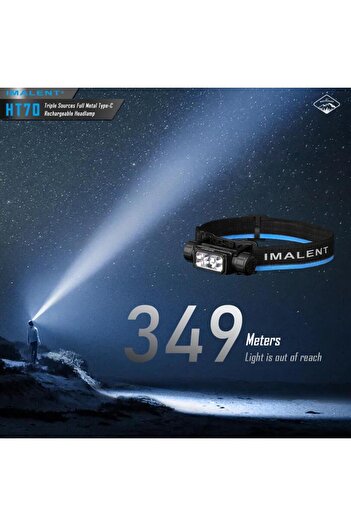 imalent HT70 Headlamp | 5000 mAh | 349 m Range | 3500 Lumens