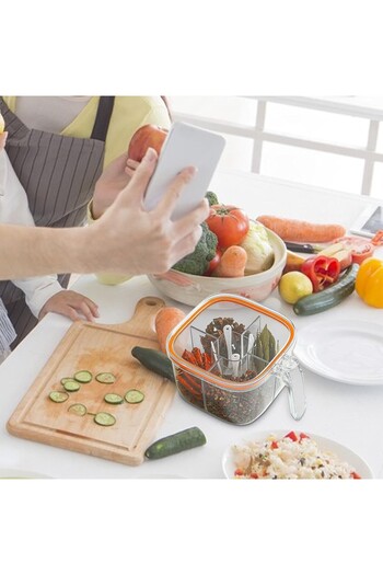 Flippy Food Storage Box, Flippy, Plastic/Silicone, 20 x 10 x 10 cm, 5 Compartments, White/Orange