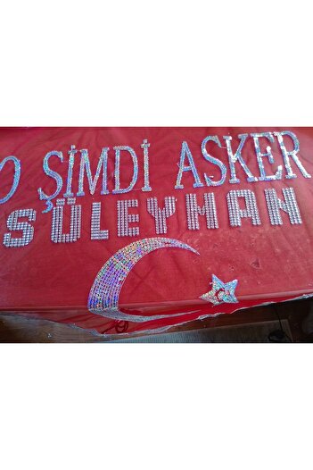 GÜVEN O Şimdi Asker Kişiye Özel Asker Örtüsü Asker Yazması Asker Şalı Yareni Kırmızı Renk