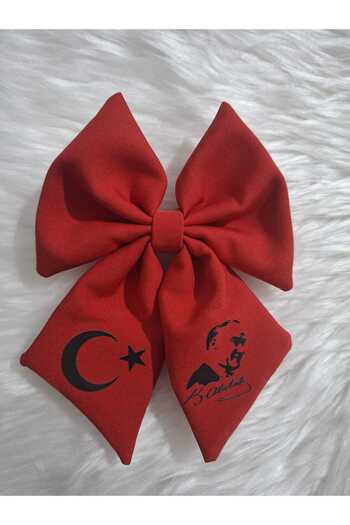 ebrinaatölye Red Atatürk Printed Bow Buckle