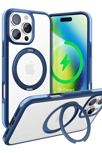 TORRAS Upgraded 360° Rotatable Magnetic Ring for iPhone 16 Pro Case, Fit for MagSafe with Stand & Ring Hol