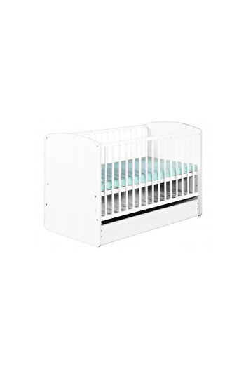 Klups Wooden Baby Cot with Drawer KAROLINA II White