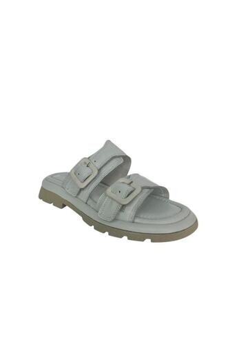 KEMAL TANCA 874 T-18 Women's Khaki Leather Slippers