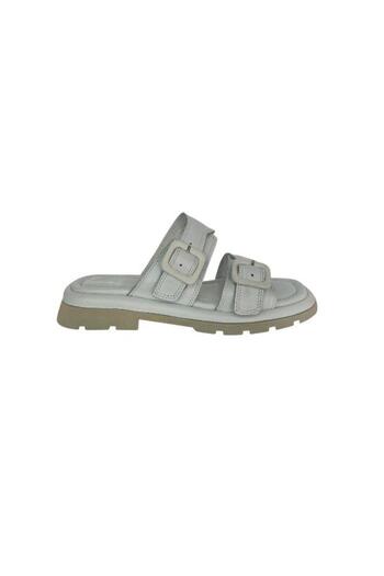 KEMAL TANCA 874 T-18 Women's Khaki Leather Slippers