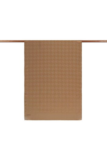 ipekevi Four Seasons Houndstooth Patterned Monogram Shawl 04390-Honey Foam